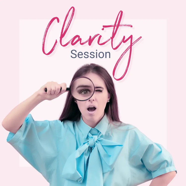 Clarity Session Woman with Magnifying Glass
