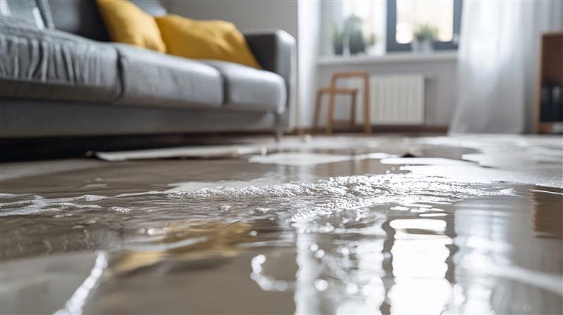water leaking into living room