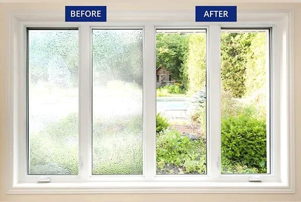Before and after of Nottingham installed windows