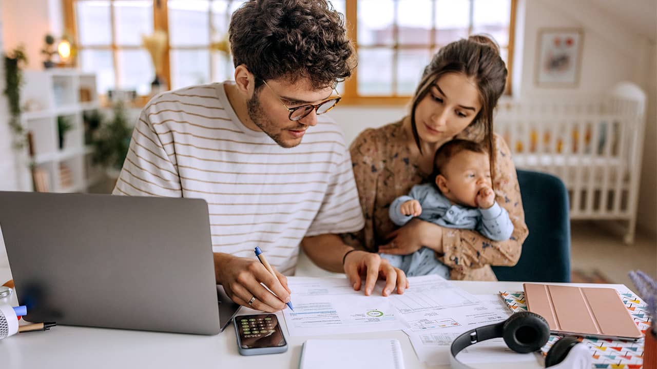 parents reviewing financial plan for their child's future