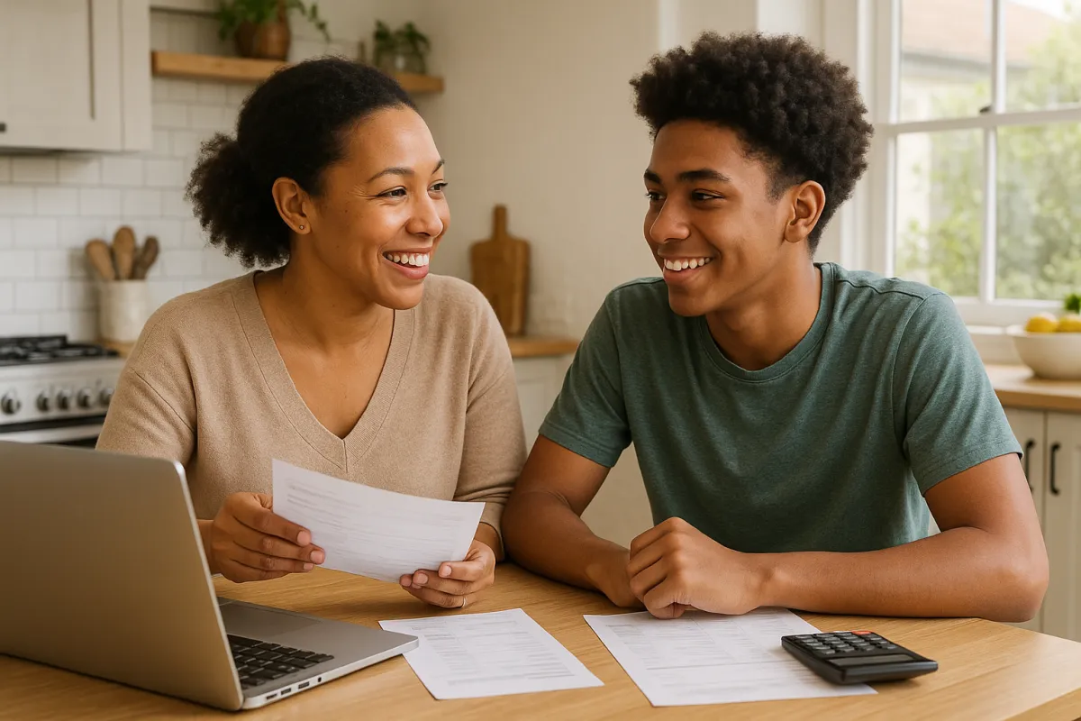 family discussing long term financial planning for children