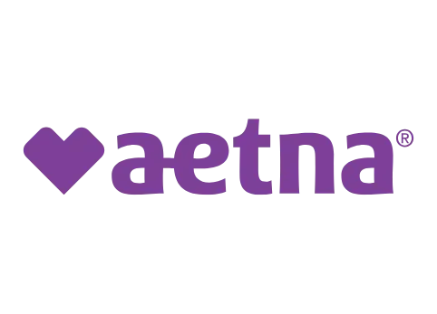 Logo of Aetna, an insurance provider that covers medical eye exams and optical eye care conducted by Texas State Optical in Briargrove, Houston