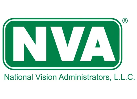 Logo of National Vision Administrators, an insurance provider that covers medical eye exams and optical eye care conducted by Texas State Optical in Briargrove, Houston