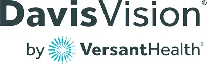 Logo of Davis Vision by Versant Health, an insurance provider that covers medical eye exams and optical eye care conducted by Texas State Optical in Briargrove, Houston