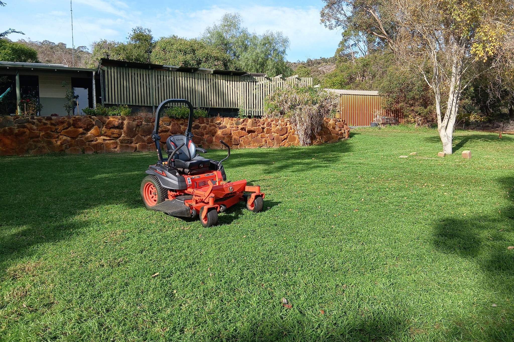 Professional lawn mowing services Byford WA backyard