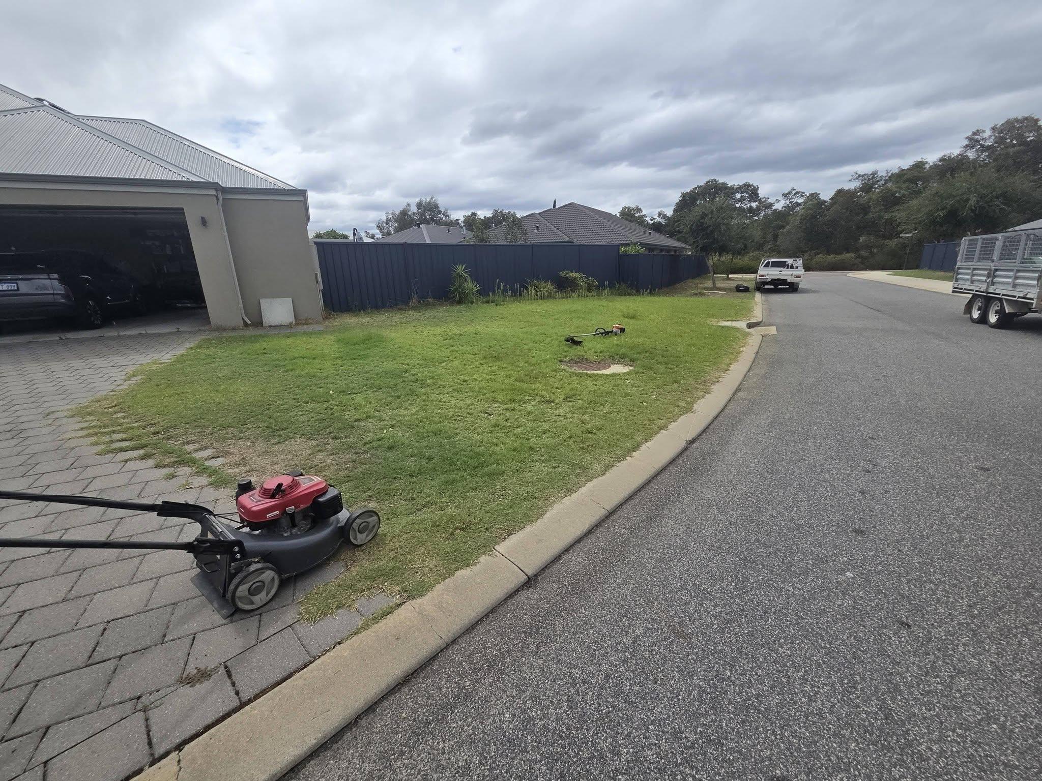 Lawn mowing Byford residential property clean finish