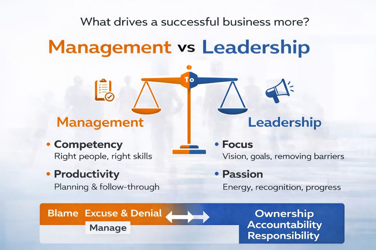 Leadership vs Management