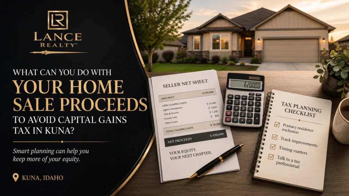 What Can You Do With Your Home Sale Proceeds to Avoid Capital Gains Tax in Kuna?