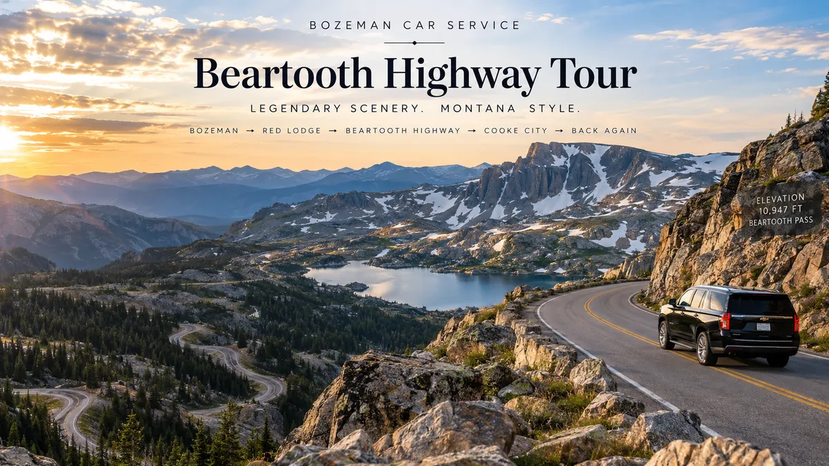 Private Beartooth Highway tour from Bozeman with alpine mountains and scenic Highway 212