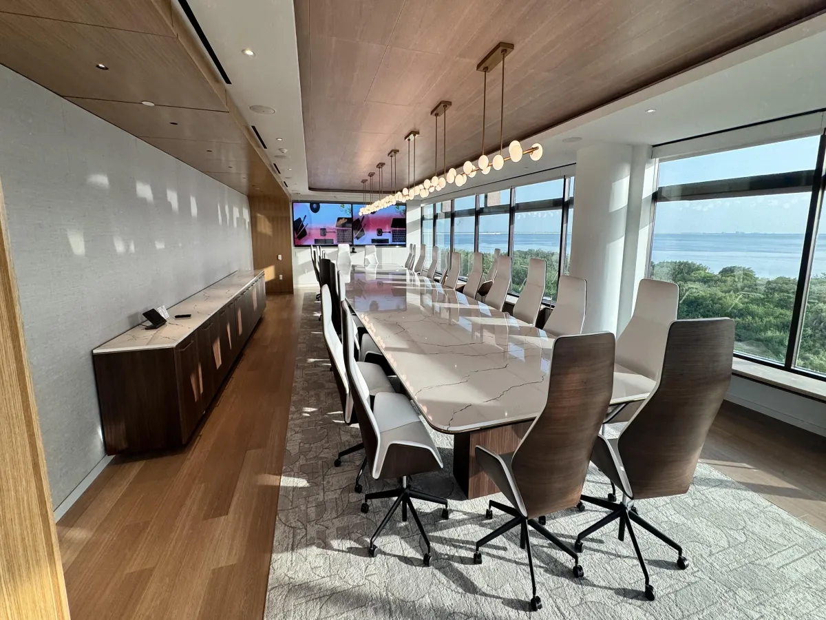 Commercial conference room furniture installation