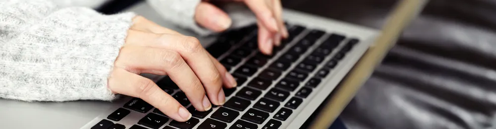 Woman working on laptop