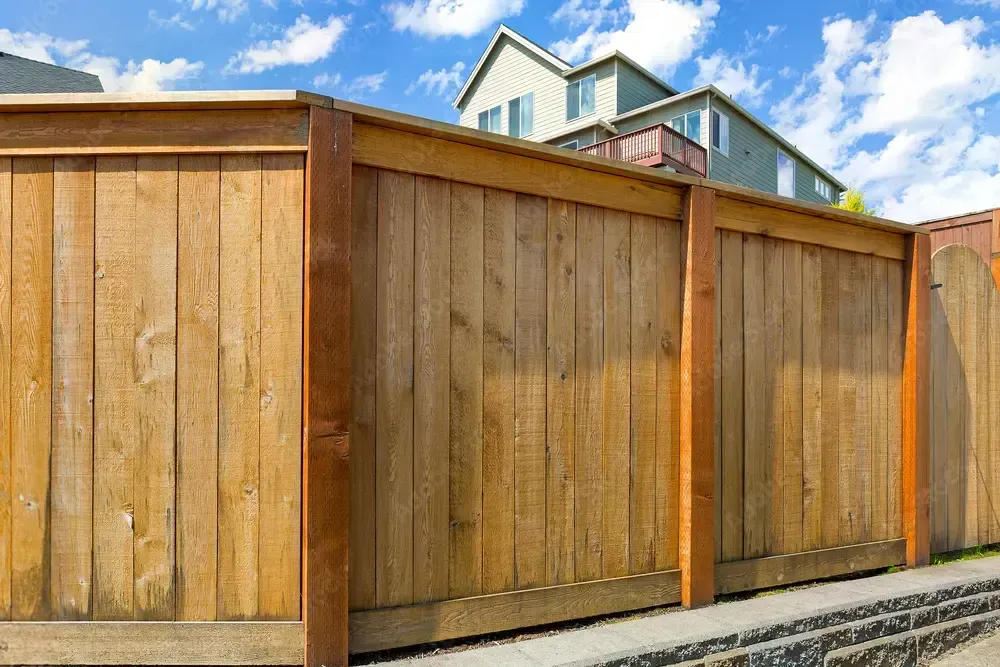 a proud fence builder putting up a fence