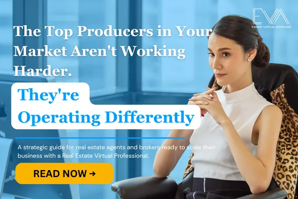 Senior real estate agent reviewing GCI strategy at desk — ExpertVA real estate virtual assistant guide 2026