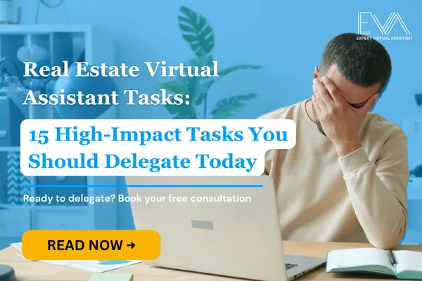 real estate agent frustrated and overwhelmed on desk