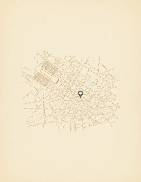 Carte illustrant la proximité de La Sarrasine avec le Château de Versailles