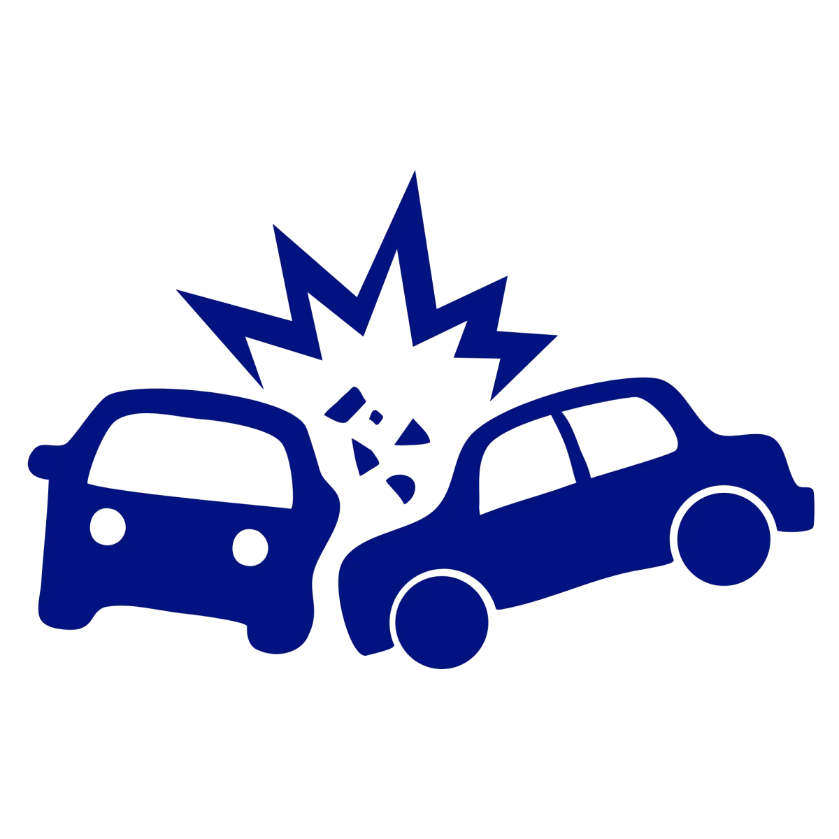 Icon of two cars in a collision, representing collision coverage under car insurance.