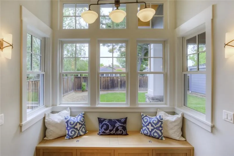 the windows of a home addition