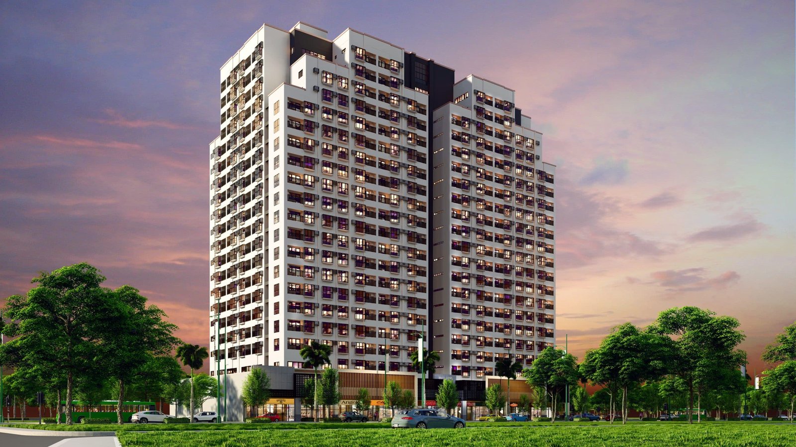 9 Central Park pre-selling condo tower exterior render, Northwin Global City Bulacan