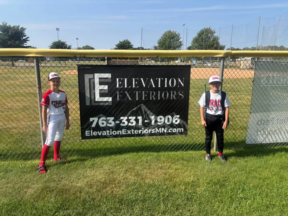 Elevation Exteriors sponsoring youth sports across anoka county mn