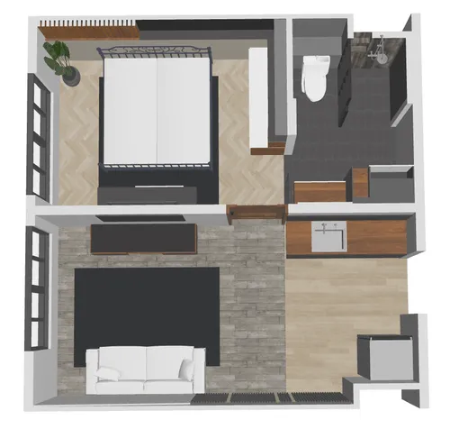 Executive home model aerial view