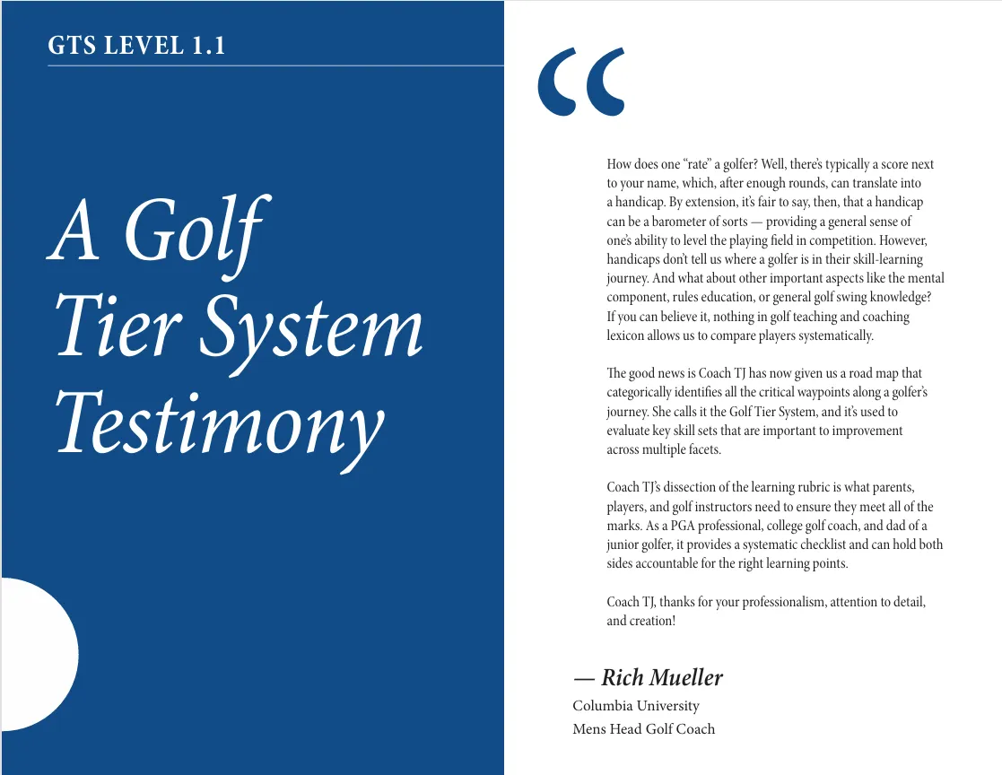 golf student success story Vancouver BC academy