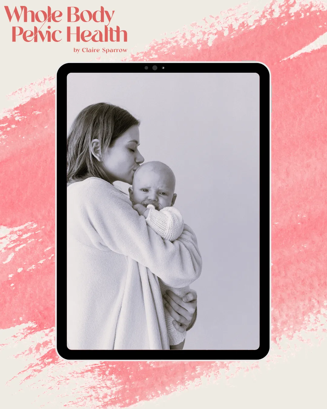 woman with pelvic floor issues holding her new baby