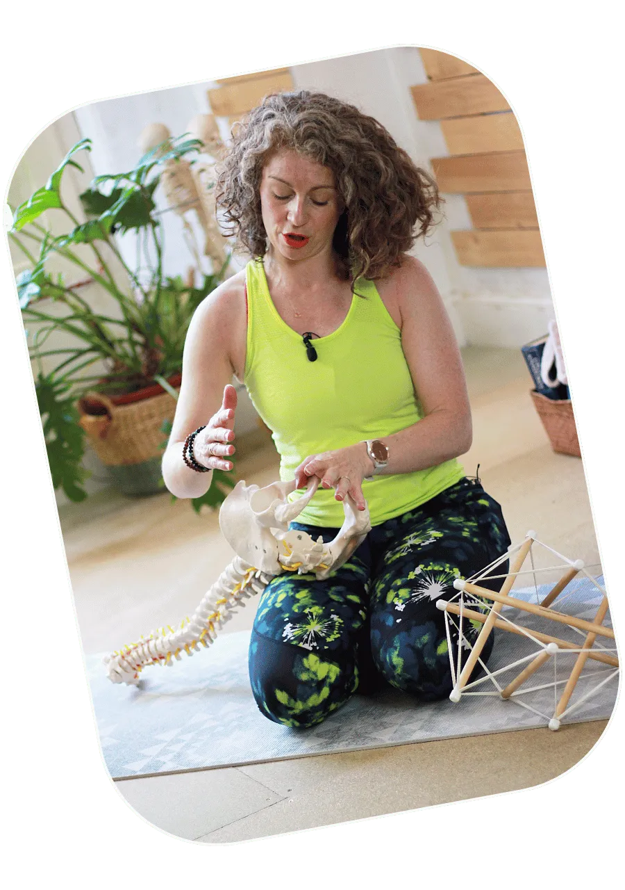 Claire with a pelvic model