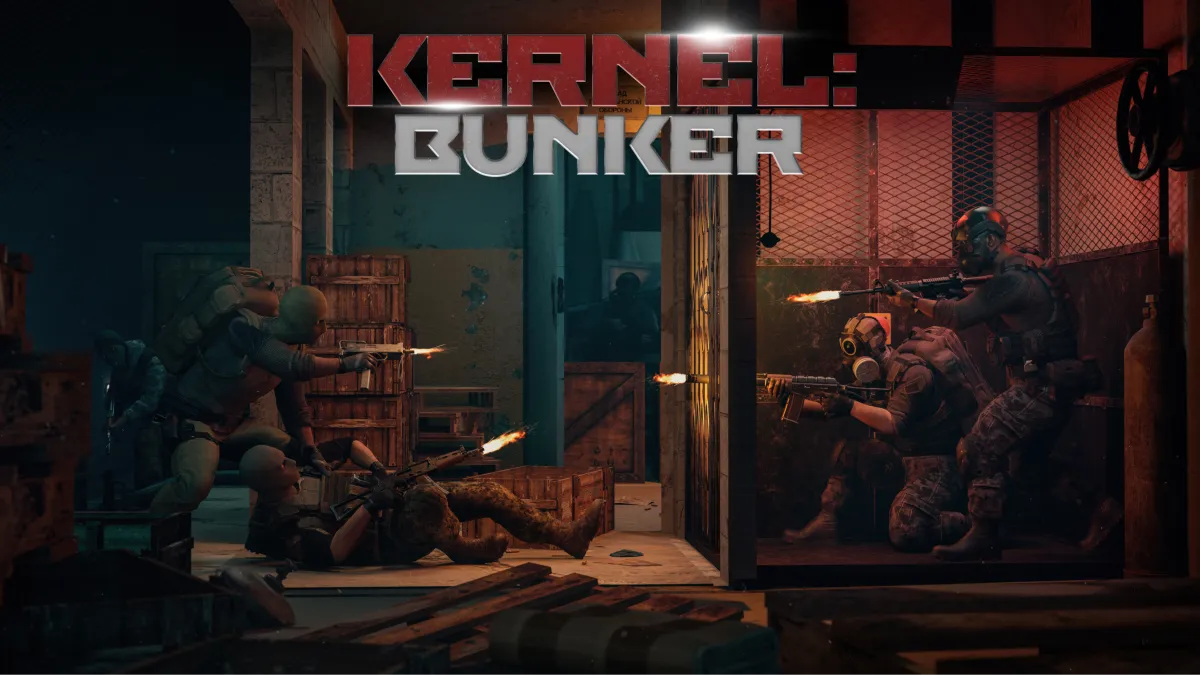 Kernel: bunker with avatars playing in another world vr.