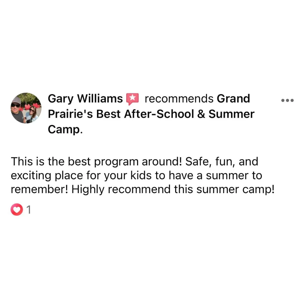 5 star review for our Sumer Camp