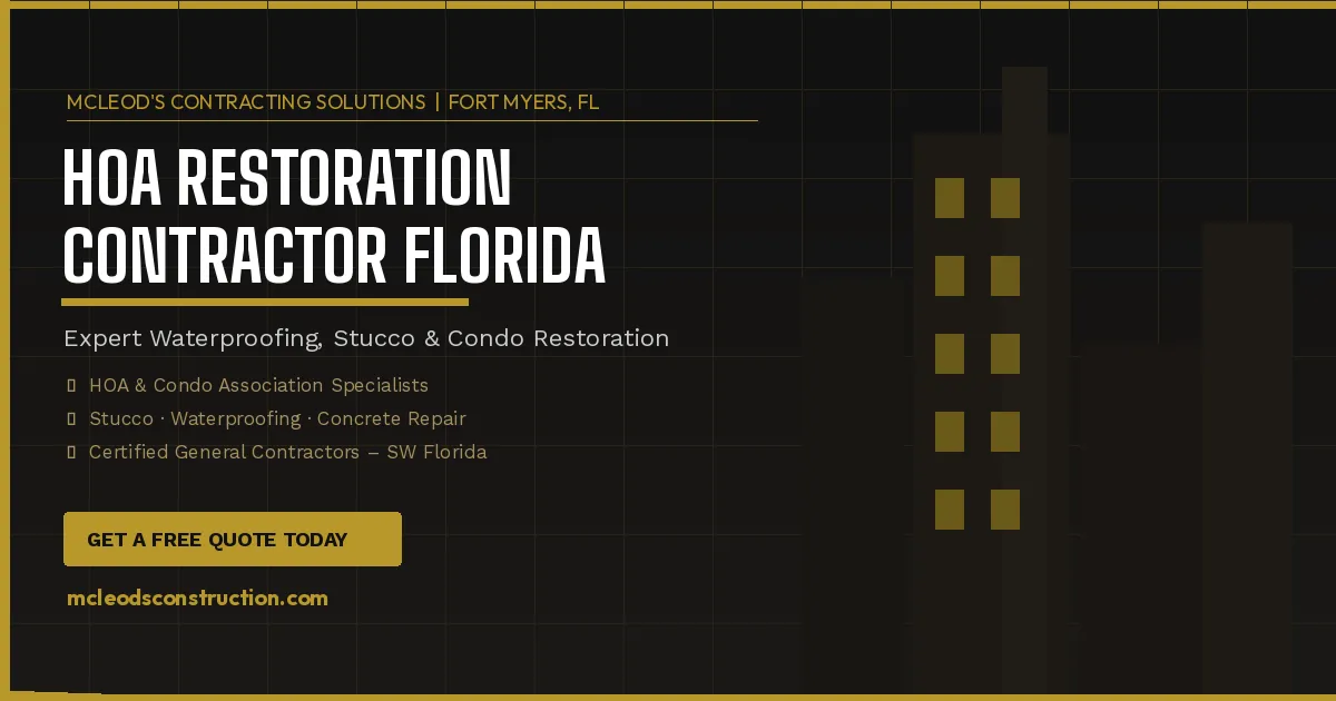 HOA Restoration Contractor Florida: What Every Community Association Needs to Know