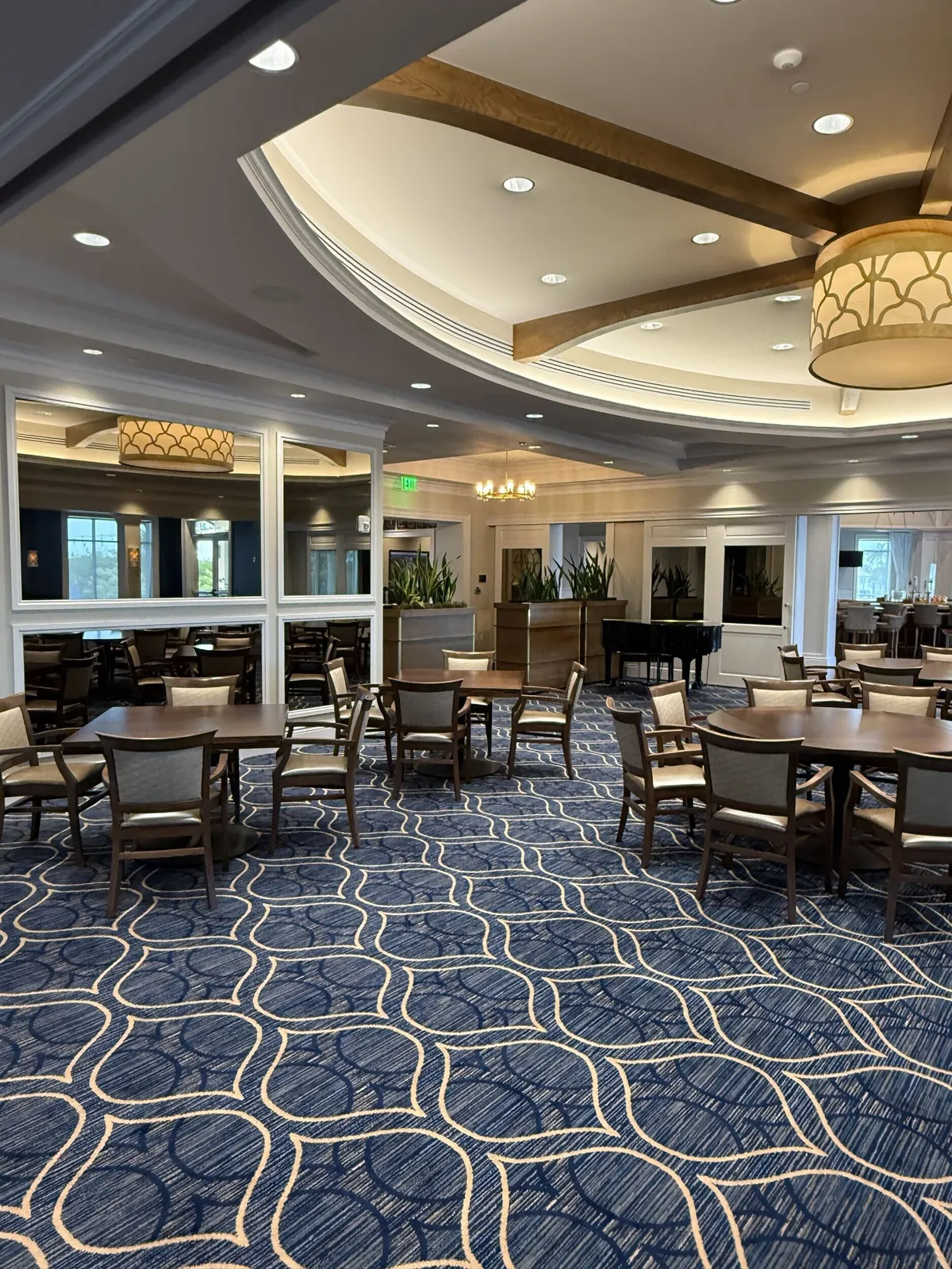 Repainted tray ceiling and dining room at Pelican Isles Yacht Club