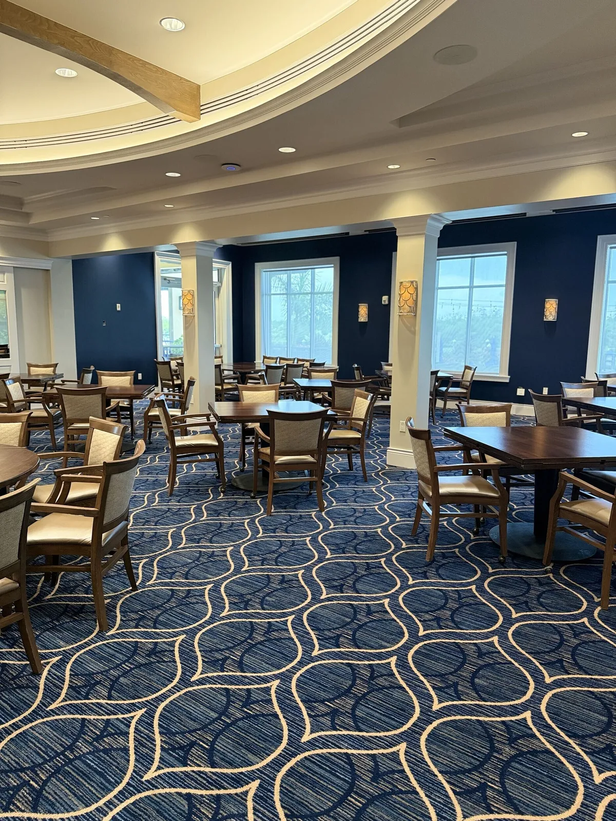Pelican Isles Yacht Club dining room after interior painting