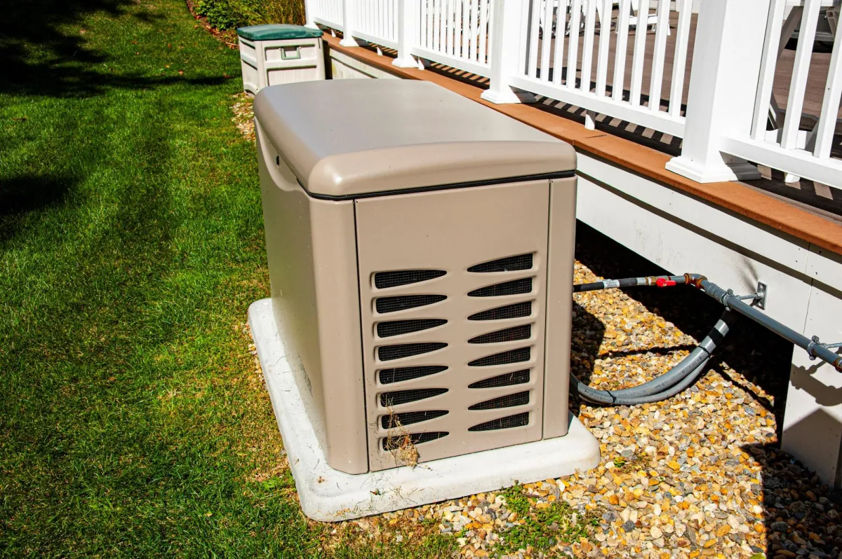 residential standby generator installed outside a building by Preferred Electrical Services, LLC in Bow, NH