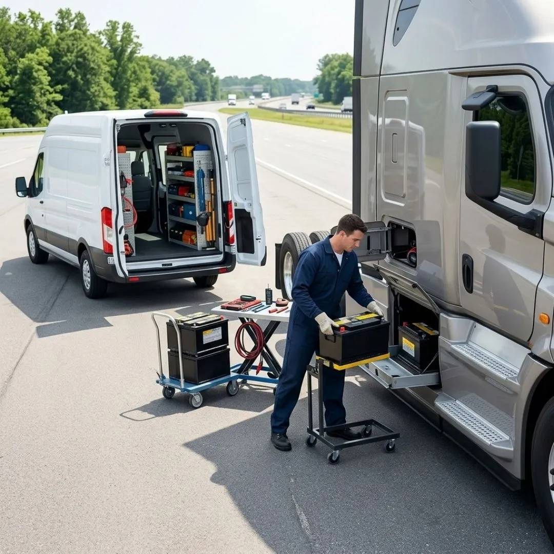 Mobile Truck Battery Service and Replacement By I-55 Truck & Trailer Repair