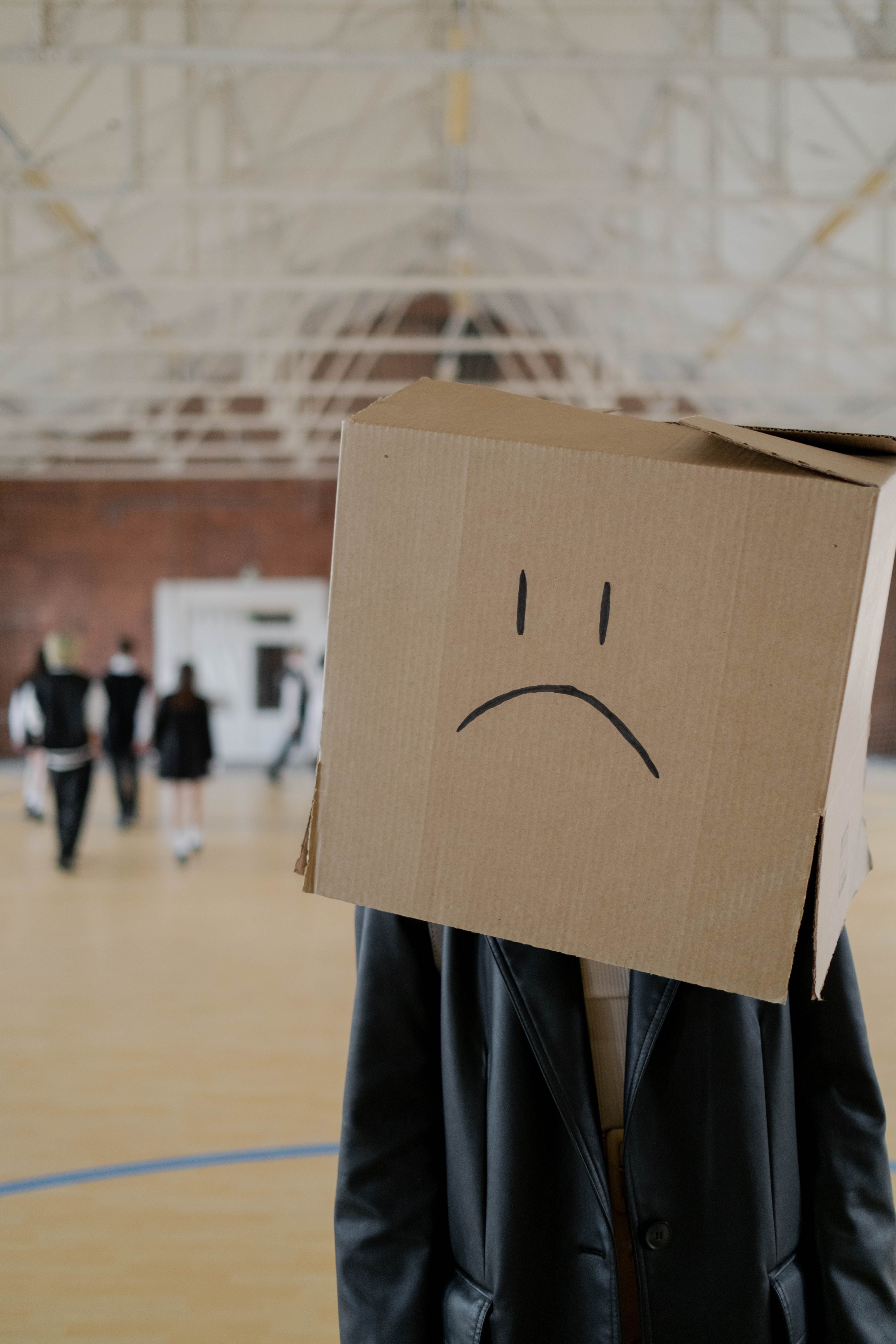 Sad face on box