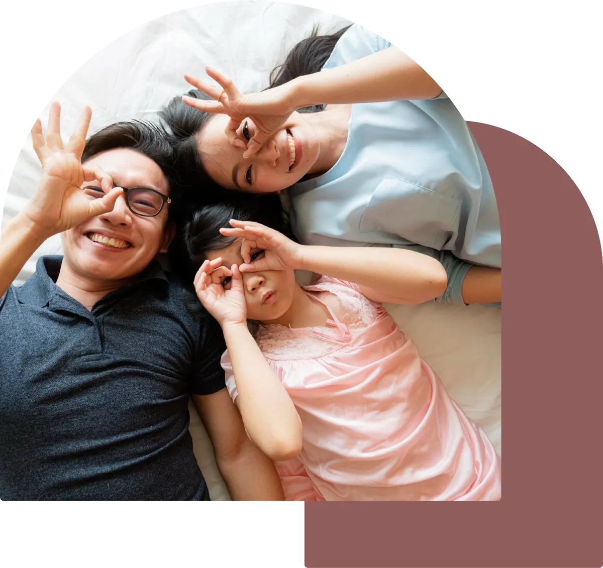 Happy family smiling
