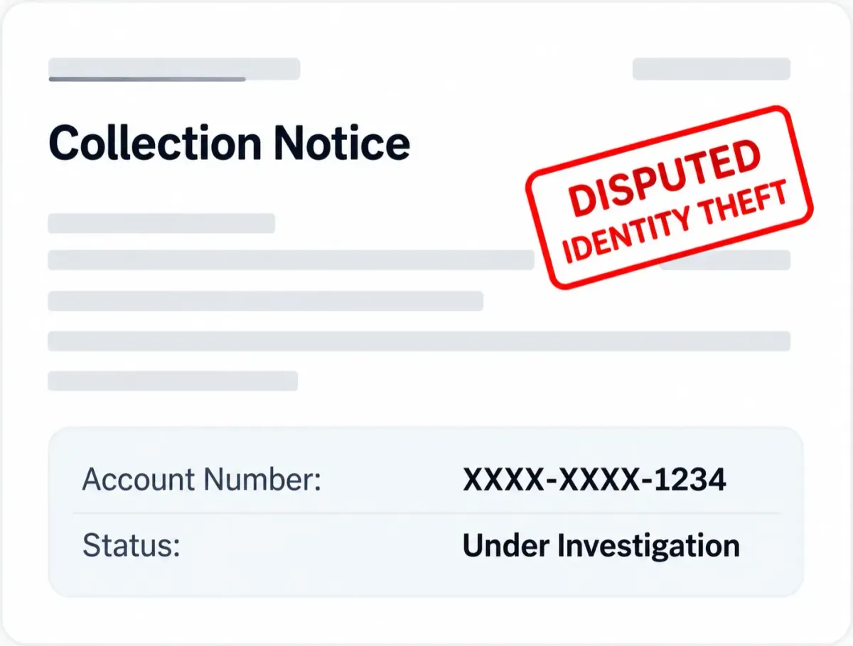 Disputed collection notice form