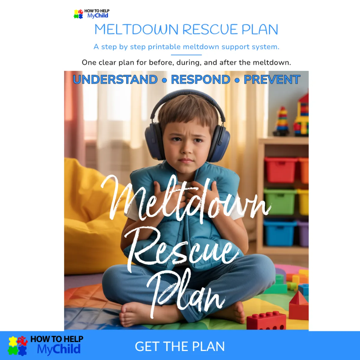 How To Help My Child Meltdown Rescue Plan for moms supporting autistic and ADHD children before, during and after meltdowns.