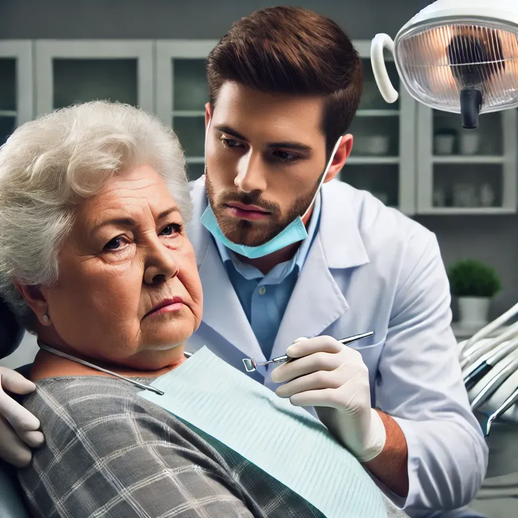 Dentist with an Old Patient