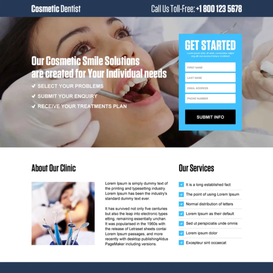 Cosmetic Dentist Landing Page