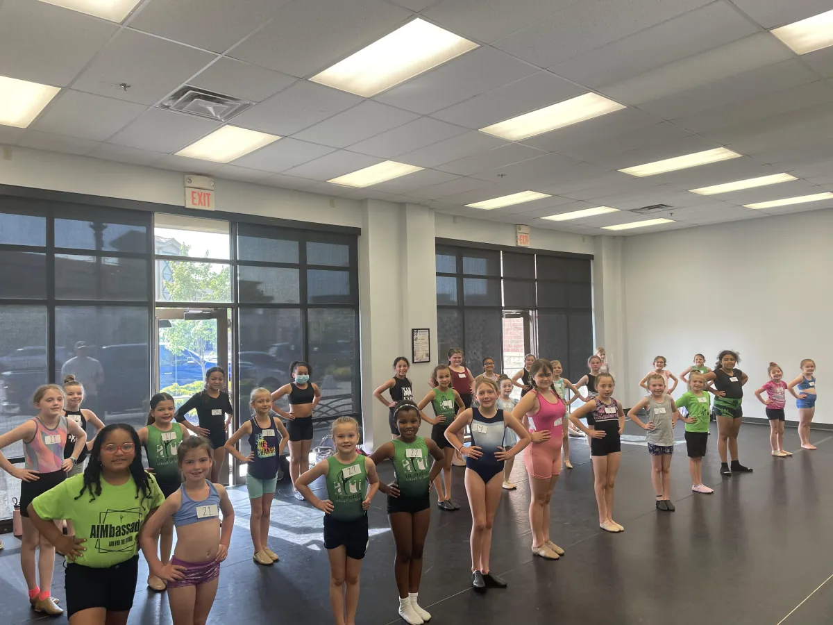 Seven to ten year old Dancers in dance studio ready for auditions