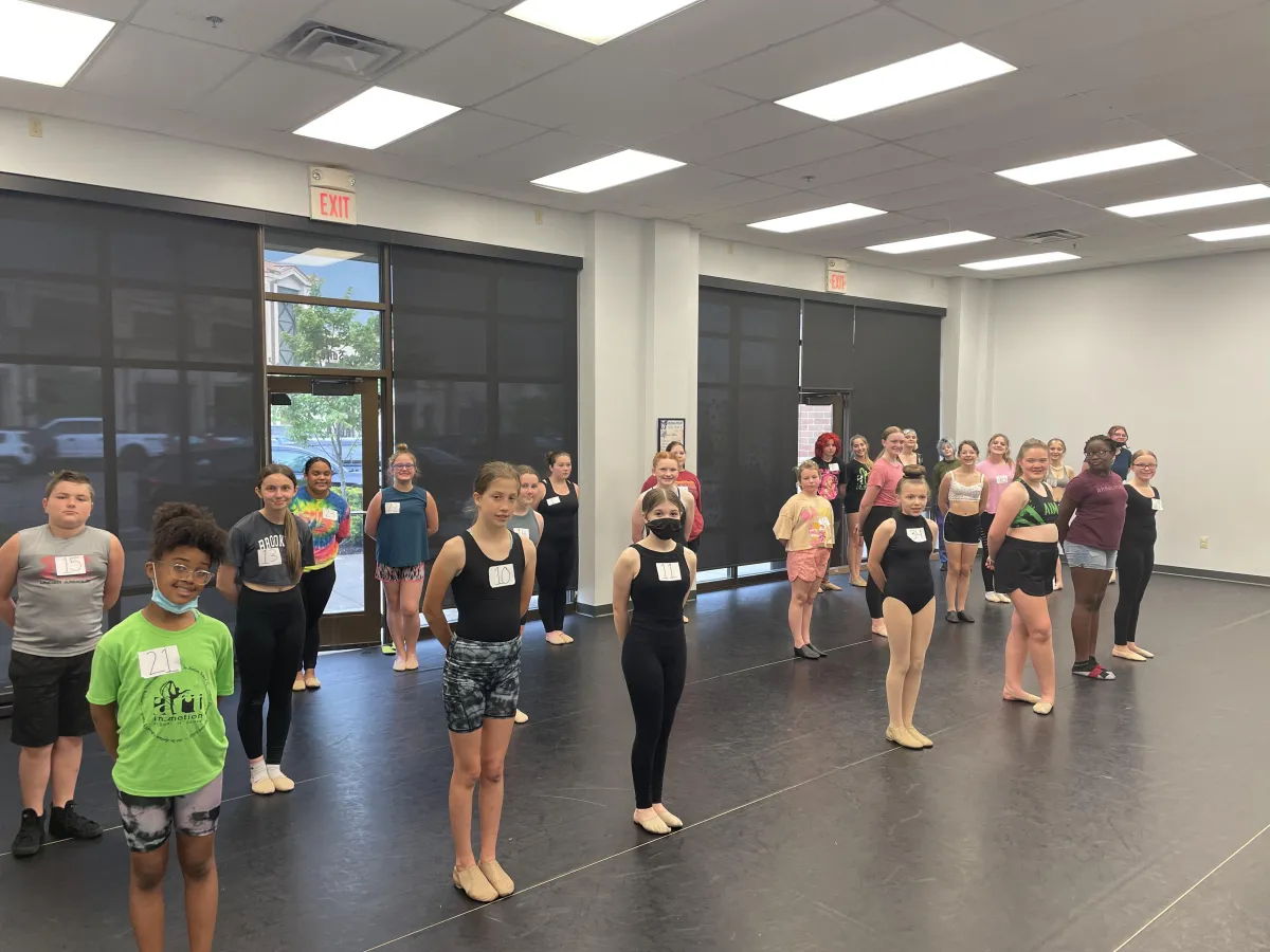 Eleven to Thirteen year old Dancers in dance studio ready for auditions