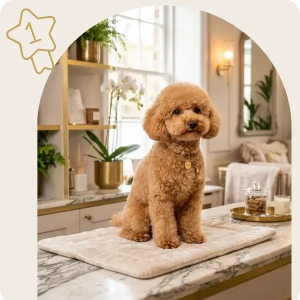 Dog after luxury grooming