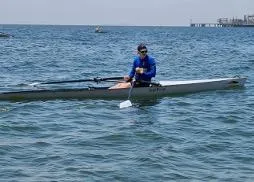 Kyle rowing