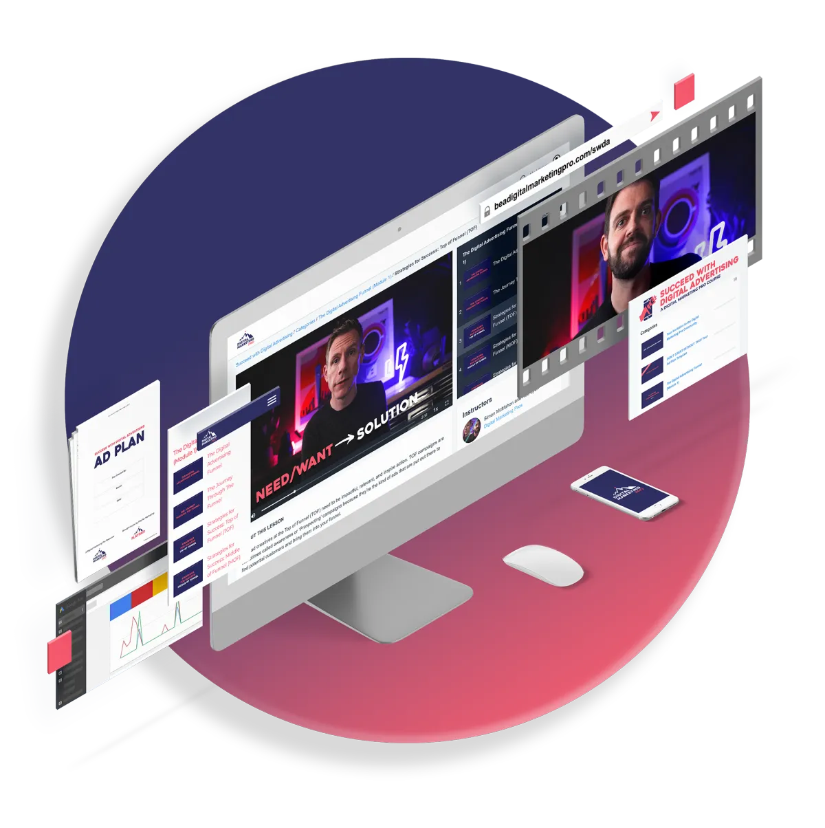 multiple windows, documents and videos coming out of computer screen