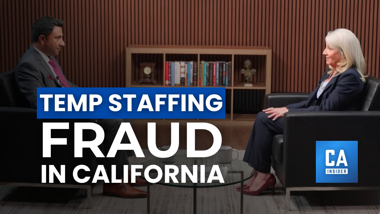 Siamak Khorrami interviewing Jennifer Lentz Snyder on California Insider about temporary staffing fraud, workers’ compensation risks, and lack of oversight in California’s staffing industry.