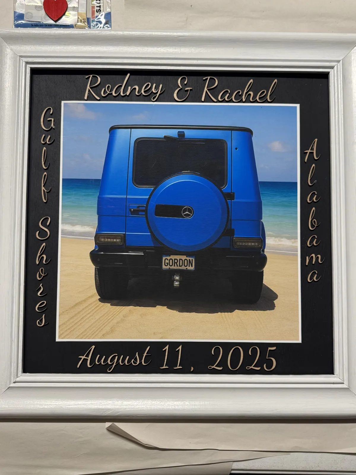 Custom wooden wedding wall sign with engraved lettering
