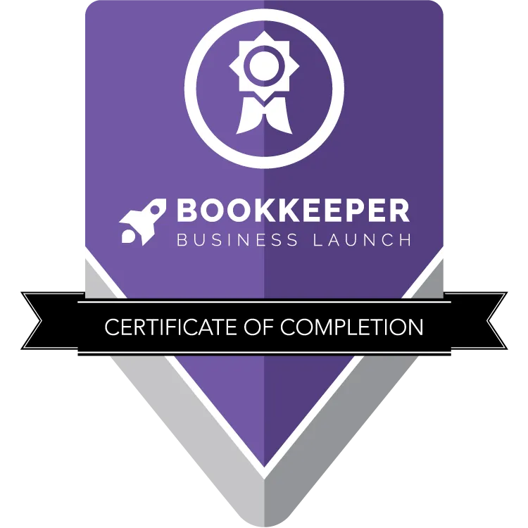 bookkeeper business launch certificate of completion