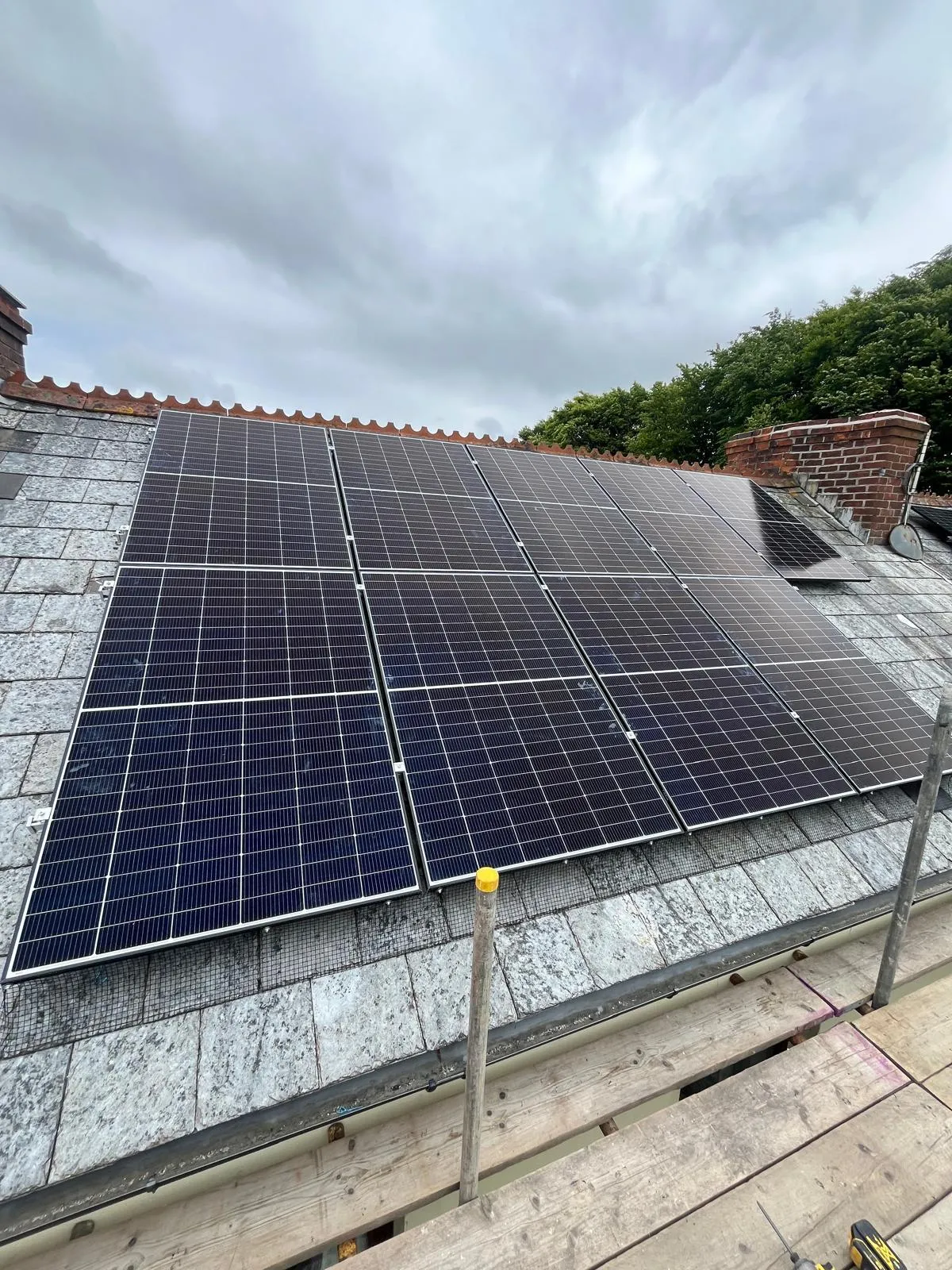 New solar cell panels that BS Renewables installed on a house