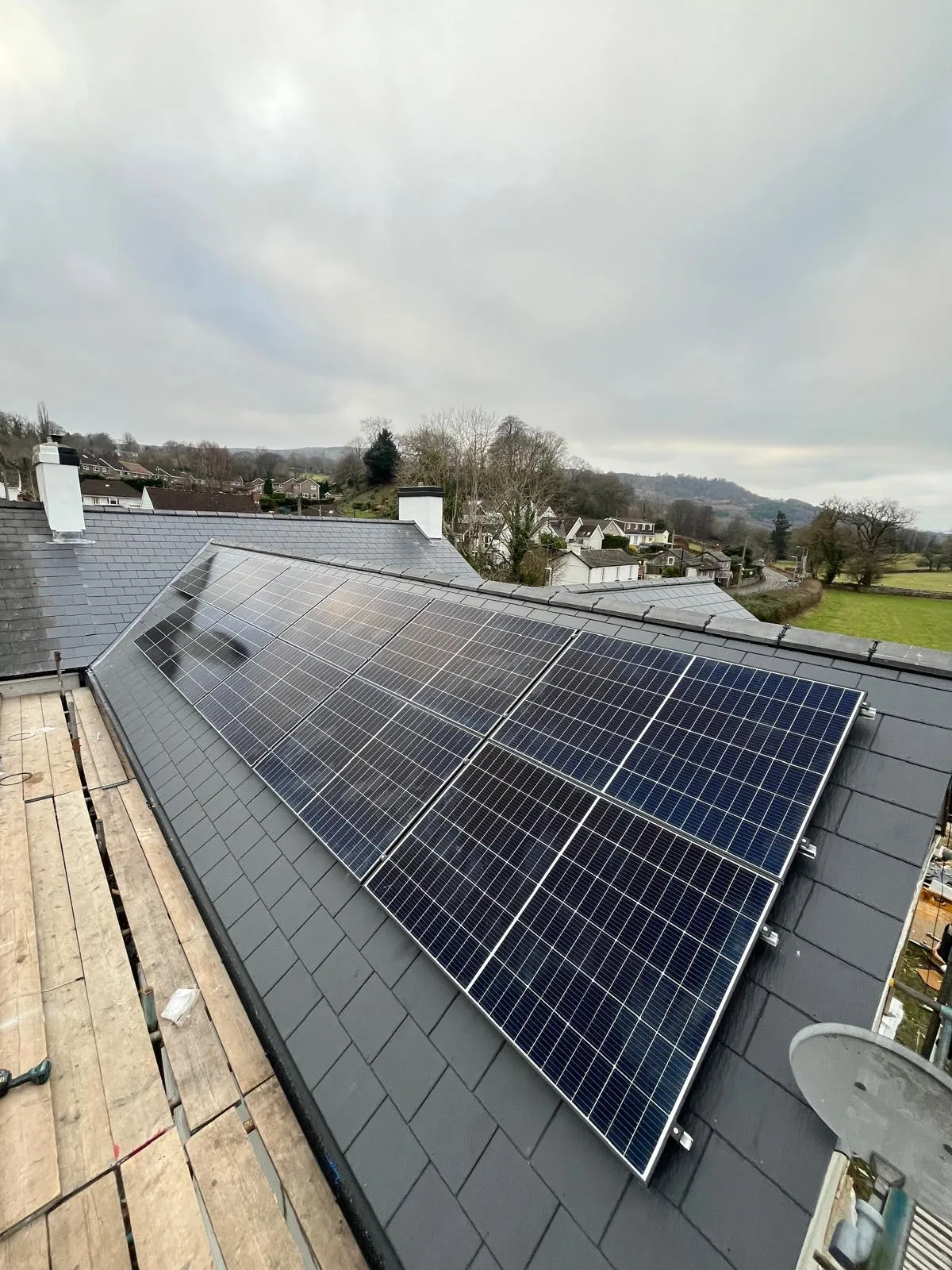 New solar panels on the home of a client in Newport